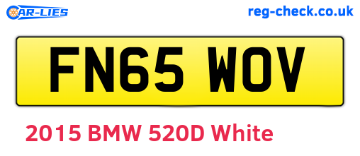FN65WOV are the vehicle registration plates.