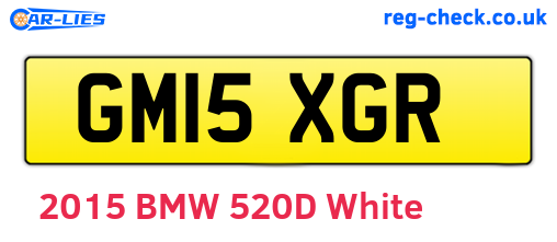 GM15XGR are the vehicle registration plates.