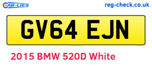 GV64EJN are the vehicle registration plates.