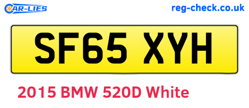 SF65XYH are the vehicle registration plates.
