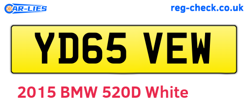 YD65VEW are the vehicle registration plates.