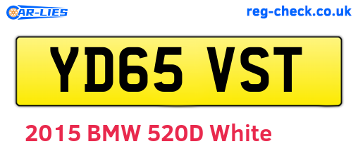 YD65VST are the vehicle registration plates.