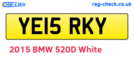 YE15RKY are the vehicle registration plates.