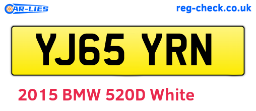 YJ65YRN are the vehicle registration plates.
