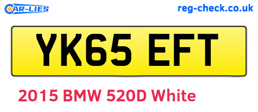 YK65EFT are the vehicle registration plates.