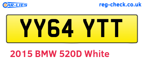 YY64YTT are the vehicle registration plates.