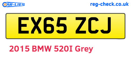 EX65ZCJ are the vehicle registration plates.