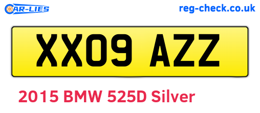 XX09AZZ are the vehicle registration plates.