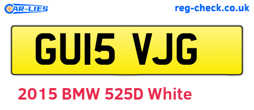 GU15VJG are the vehicle registration plates.