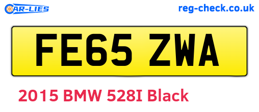 FE65ZWA are the vehicle registration plates.