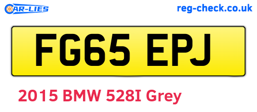 FG65EPJ are the vehicle registration plates.