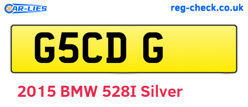 G5CDG are the vehicle registration plates.