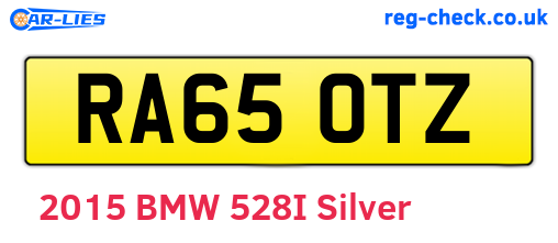RA65OTZ are the vehicle registration plates.