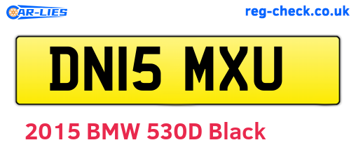 DN15MXU are the vehicle registration plates.