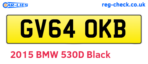 GV64OKB are the vehicle registration plates.