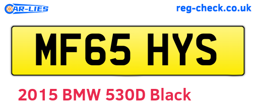 MF65HYS are the vehicle registration plates.
