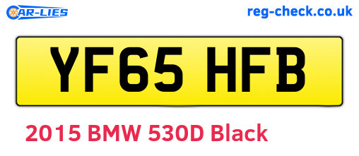 YF65HFB are the vehicle registration plates.