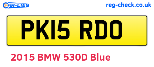PK15RDO are the vehicle registration plates.