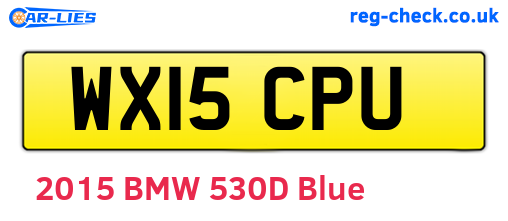 WX15CPU are the vehicle registration plates.