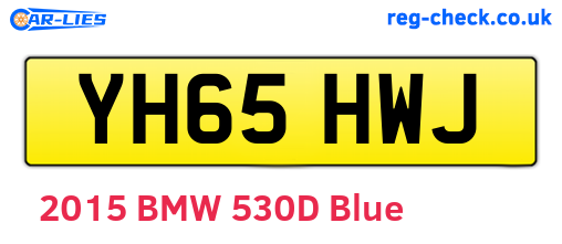 YH65HWJ are the vehicle registration plates.