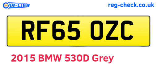 RF65OZC are the vehicle registration plates.