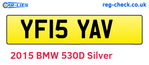 YF15YAV are the vehicle registration plates.