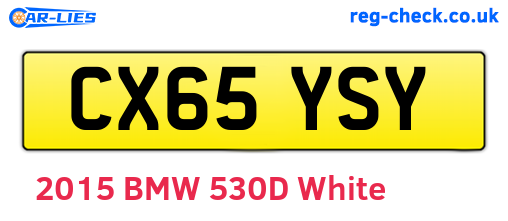 CX65YSY are the vehicle registration plates.