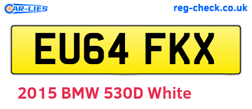 EU64FKX are the vehicle registration plates.