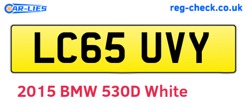 LC65UVY are the vehicle registration plates.