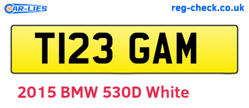 T123GAM are the vehicle registration plates.