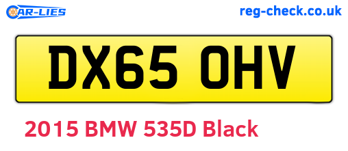 DX65OHV are the vehicle registration plates.