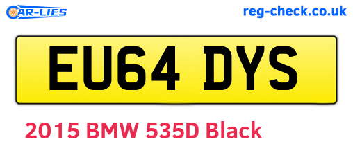 EU64DYS are the vehicle registration plates.