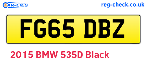 FG65DBZ are the vehicle registration plates.