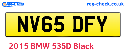 NV65DFY are the vehicle registration plates.