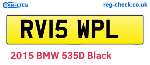 RV15WPL are the vehicle registration plates.
