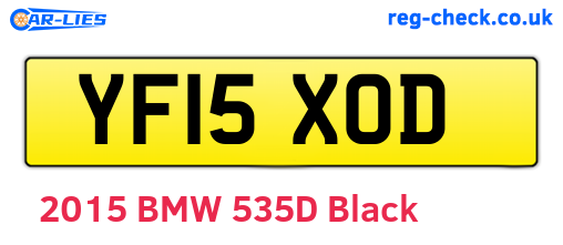 YF15XOD are the vehicle registration plates.