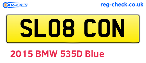 SL08CON are the vehicle registration plates.