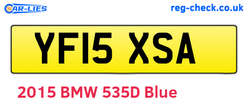 YF15XSA are the vehicle registration plates.