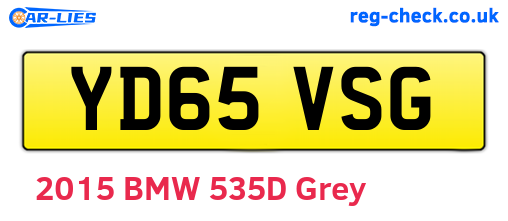 YD65VSG are the vehicle registration plates.