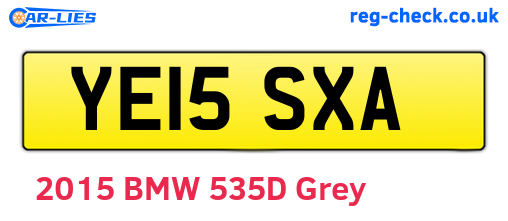 YE15SXA are the vehicle registration plates.