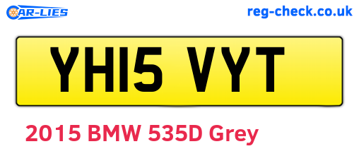 YH15VYT are the vehicle registration plates.