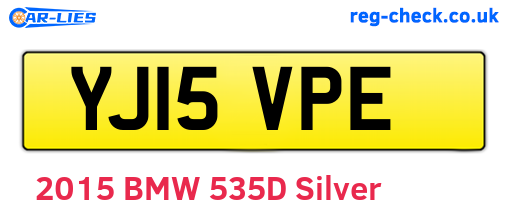 YJ15VPE are the vehicle registration plates.