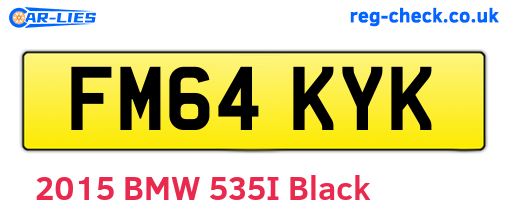 FM64KYK are the vehicle registration plates.
