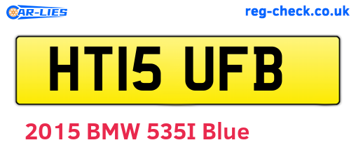 HT15UFB are the vehicle registration plates.