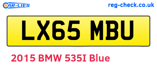 LX65MBU are the vehicle registration plates.