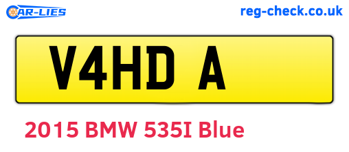 V4HDA are the vehicle registration plates.
