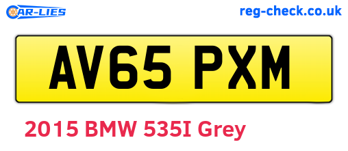 AV65PXM are the vehicle registration plates.