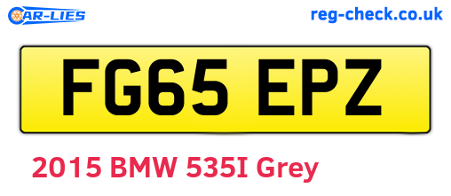 FG65EPZ are the vehicle registration plates.