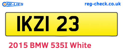 IKZ123 are the vehicle registration plates.