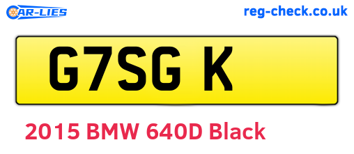 G7SGK are the vehicle registration plates.